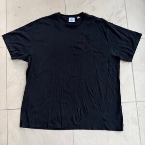 Burberry London England Black Logo T Shirt Embroidered Circle Tee Cotton XL